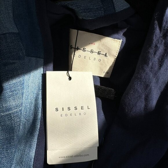 NWT Sissel Edelbo Free People Neo Leftover Patchwork Denim Jean Jacket Blue - Picture 7 of 17